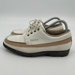 FootJoy Womens‎ 8.5 N Golf Shoe Softjoy White Tan Style 98512 Spikeless Rubber